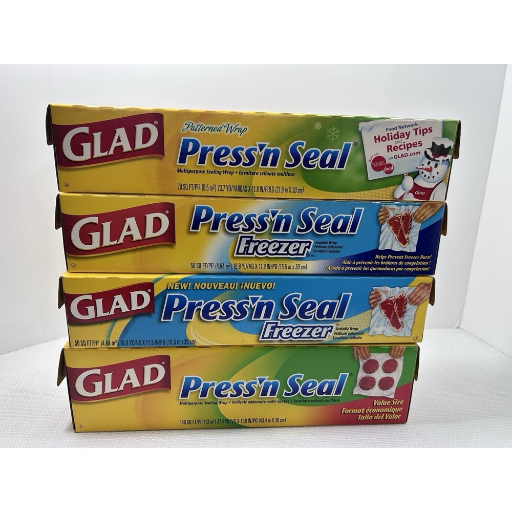 Vtg Lot Glad Press'N Seal Sealing Wrap NEW 50, 70, 140 Sq 2003 2006 Prop Movie